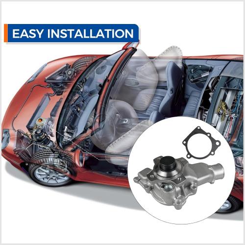 MACEL AW7164 Water Pump with Gasket Compatible with [4.0L L6 Only] 1999-2004 Jeep Grand Cherokee, 2000-2006 Jeep TJ, Wrangler