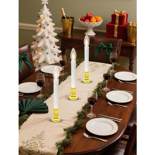 4 Pack Christmas Battery Operated Window Candles with Timer (6-18H), Wireless Window Candle Light with Gold Candlestick Base, C26 LED Bulb Candle Lamp for Home Party Valentines Decor, 4 Suction Cups