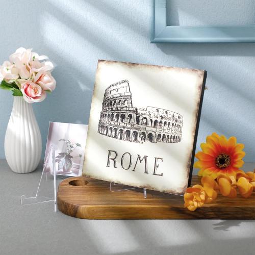 Bucherry 20 Packs Card Display Stand 3.4 Acrylic Easel Stands Mini Picture Coin Display Easel Holder Baseball Sports Card Trading Graded Holder for Challenge Coin Photo Frame Medal Watch (Clear)