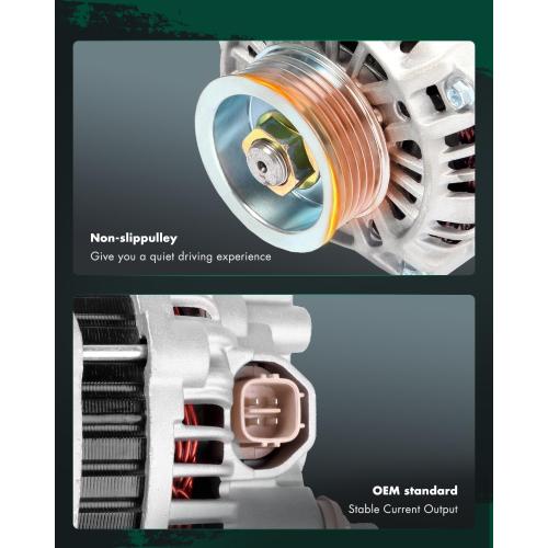 SCITOO Alternator Fit for Honda for Civic 2001-2005 1.7L & for Acura EL 2001-2005 1.7L - 12V 70 Amp CCW 6-Groove Pulley, Replace OE 13893 AMT0125 A5TA7091 31100-PLM-A01 AFGA51 AHGA50 400-48035