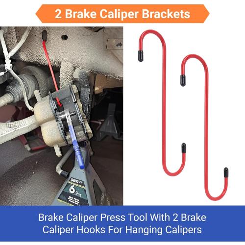 Brake Caliper Compression Tool, Caliper Piston Compressor Tool with 360 Rotating Ratchet, Professional Brake Caliper Tool for Single Twin Quad Piston, Car Truck SUV Brake Repair, Blue