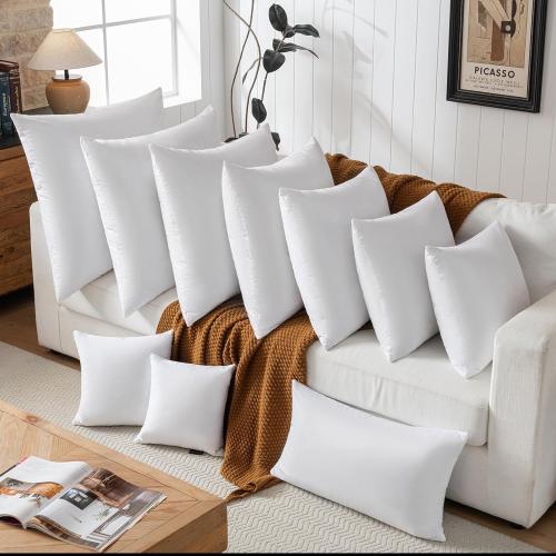 basic home® Queen Size Goose Feather & Down Bed Pillow - 100% Odorless Sleep Pillow for Neck Support & Cooling Comfort - 233TC Cotton Cover with Anti-Poke Liner Queen 20x28 inch