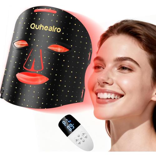 Red Light Therapy for Face, Near-lnfrared 850 LED Face Mask Light Therapy 3 Modes Portable Led Face Mask Light Therapy with Rechargeable Remote, Red Light Therapy Mask with Timing Function