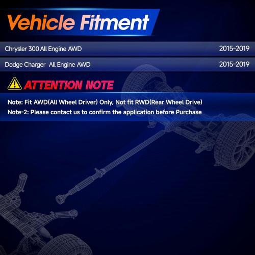 976-986 Rear Drive Shaft Prop Shaft Driveshaft Assembly [AWD] Fit for Dodge Charger 2015-2019 | Chrysler 300 2015-2019, OE 68212031AC, 68261528AD