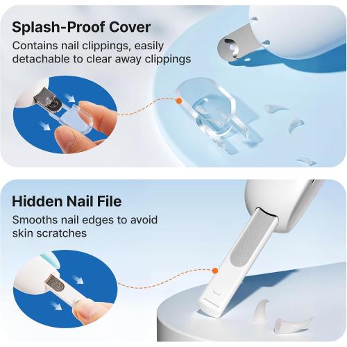 Potaroma Cat Nail Clipper with Adjustable 3-Size Trimming Hole & Hidden Nail File | Safe Toenail Trimmer for Kittens & Indoor Cats | Anti-Splash Claw Cutter for Grooming