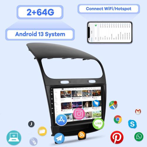 [2G 64G] Car Radio for Dodge Journey 2011-2019 and for Fiat Freemont 2012-2014, 9 inch Touch Screen Android Stereo, HiFi Audio/Carplay/Android Auto/SWC/Bluetooth/WiFi