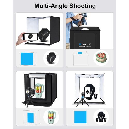PULUZ Light Box Photography, 24x24 inch Large Photo Studio Light Box, Professional Dimmable Photo Booth with 120 LED Lights & 6 Backdrops for Jewelry and Food Items Product Photography