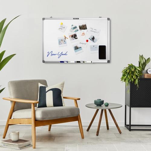 M&G Dry Erase Board Magnetic White Board for Wall, 18” x 12” Small Whiteboard with 2 Markers & 2 Magnets & 1 Eraser, Portable Whiteboard for Planning, Drawing, to Do List, Office Use