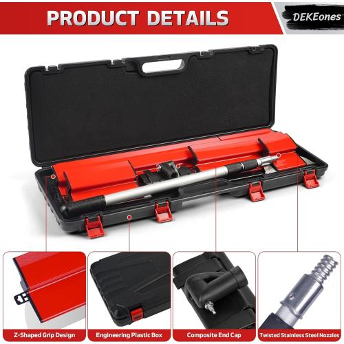 DEKEones Drywall Skimming Blade Set with Portable Case, Stainless Steel 6, 10,16, 24&32 Skimming Blades with 28-62 Extension Handle, Drywall Finishing Tools for Plasterboard and Wallboard