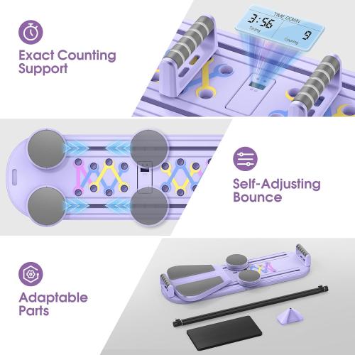 Foldable Pilates Board for Home Workout, 2025 New Pilates Reformer Set with Smart Timer, 7-in-1 Multifunctional Pilates Board Fitness Board, Pilates Reformer Machine Pilates Sliding Board