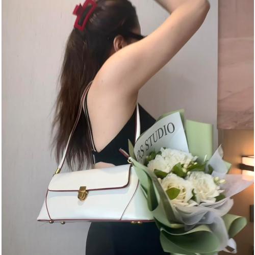 Women Shoulder Bags Vintage Handbag Retro Classic Small Purse 90s Buckle Closure