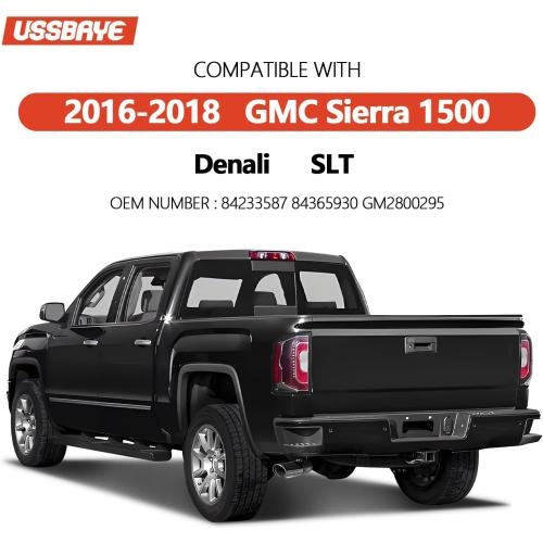 LED Tail Lights For 2016-2018 GMC Sierra 1500 SLT/Denali Left | Driver Side Taillight Assembly Rear Taillights with Bulbs and Harness GM2800295 84233587 84365930