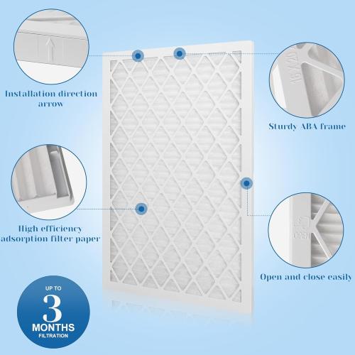 16x20x1 MERV 11 Air Filter, Quality AC/HVAC Furnace Filter，1 Reusable ABS Frame   4 Pack Replaceable Filter Media，Breathe Fresher and Cost-effective