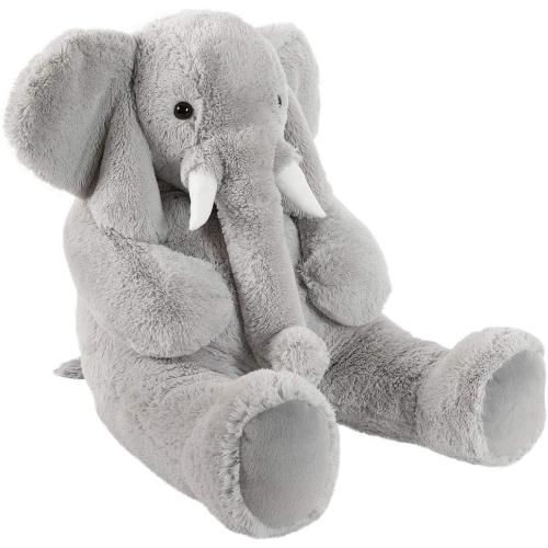 Vermont Teddy Bear Giant Elephant Stuffed Animal – 4 Foot Big Stuffed Elephant Plush from Giant Cuddle Collection Collectible Plushie for All Ages – Finished in The USA