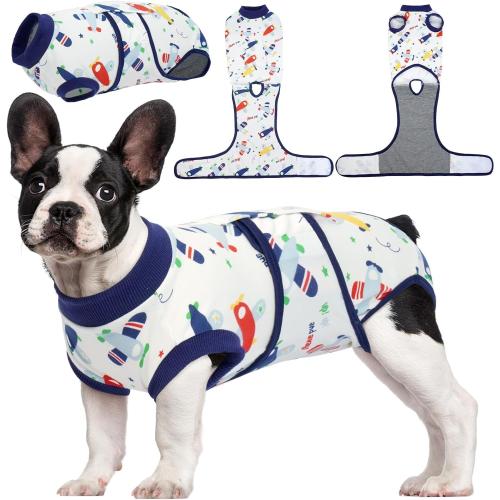 Size Small Kuoser Recovery Suit for Dogs Cats After Surgery, Professional Pet Recovery Shirt Dog Abdominal Wounds Bandages, Substitute E-Collar & Cone,Prevent Licking Dog Onesies Pet Surgery Recovery Suit