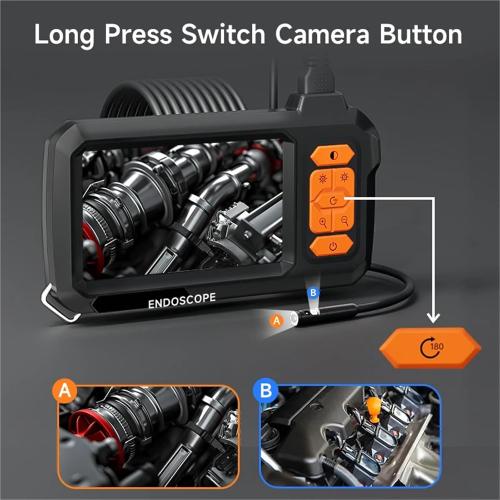 Borescope Camera, Industrial Pipeline Endoscope 1080p HD Screen 4.3 Inch Handheld,Industrial Endoscope