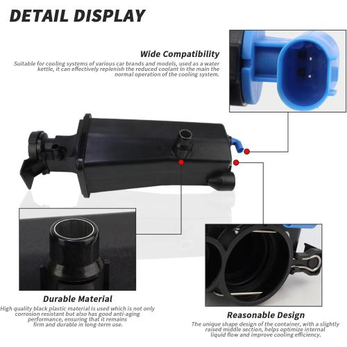 17137787039 Engine Coolant Overflow Recovery Reservoir Tank with Sensor & Cap for BMW X3 2001-2006 X5 2001-2005 323Ci 323i 325Ci 325i 325xi 328Ci 328i 330Ci 330i Replaces 17117573781 603-535 603535
