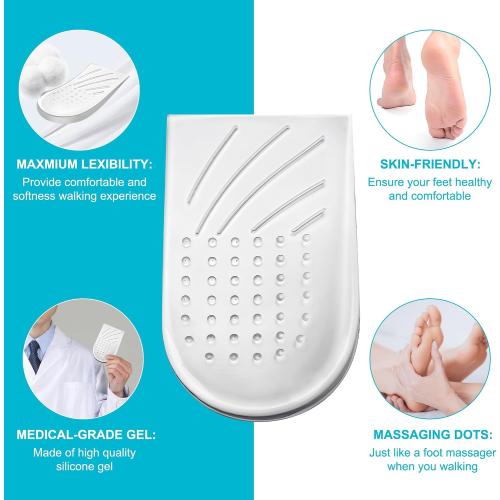 2 Pairs Wonderwin 3 Layers Adjustable Heel Wedge Inserts for Supination & Pronation Correction - Silicone Medial & Lateral Heel Insoles for Bow Legs, Knee Pain, Foot Alignment(Small)