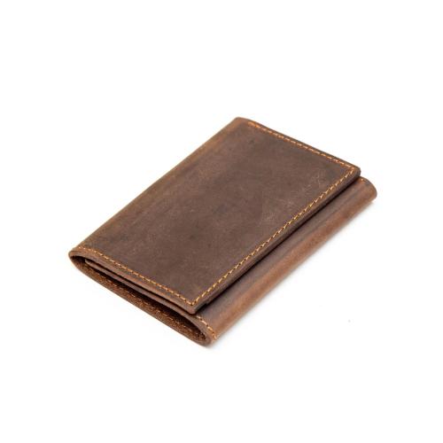 Handcrafted Genuine Leather Wallets, Minimalist Cardholders, and Passport Covers, Handmade Gift Chestnut Trifold Wallet
