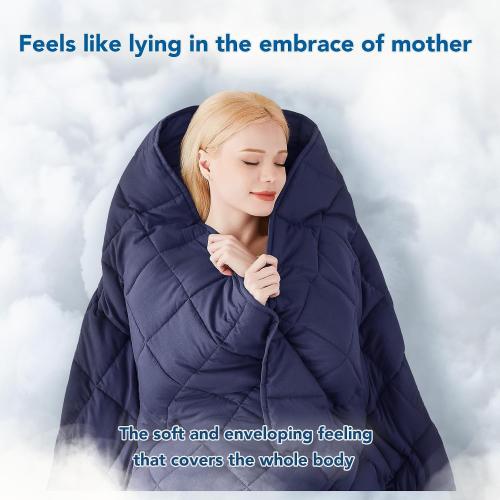 Size Queen Color Blue Topcee Weighted Blanket for Adults (20 lbs, 60 x 80) Queen Size Soft Cooling Heavy Blanket Sleeping, Apply to 190-210 lbs Body, Thick Breathable Blanket with Glass Bead, Easy Care
