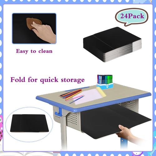 EARTHSON Set of  24 Pcs Privacy Folders for Students, Privacy Dividers for Classroom, Study Carrel Desks Privacy Boards, Cardboard Privacy Shields Folder for School Teachers Home, Black
