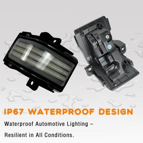 LED Rear Side Mirror Light DRL Amber Sequential Turn Signal Lamp Feature Kit for Ford 2015-2022 F150 2017-2022 F250 F350 F450 super duty,Full LED Side Marker Mirror Lamp,2pc