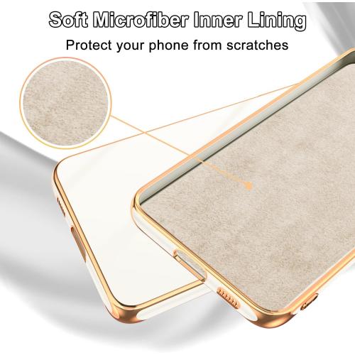 Tnarru Designed for Samsung Galaxy S22 Plus Case with Ring Stand, Support Magnetic Car Mount Rotating Finger Holder Soft TPU Cover Plating Edge Protective Slim Phone Case for Samsung S22  Plus White