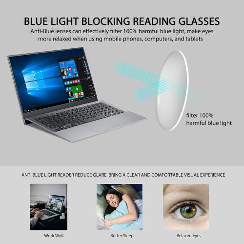K.LAVER Photochromic Progressive Multifocus Reading Glasses Blue Light Blocking Multifocal Readers Spring Hinge Sunglasses