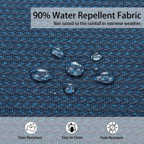Magpie Fabrics Indoor Outdoor Waterproof Square Chair Cushion, 18 x 18 x 2.5, 2 Pack, Water Resistant Seat Cushions, for Patio Garden Office, Navy