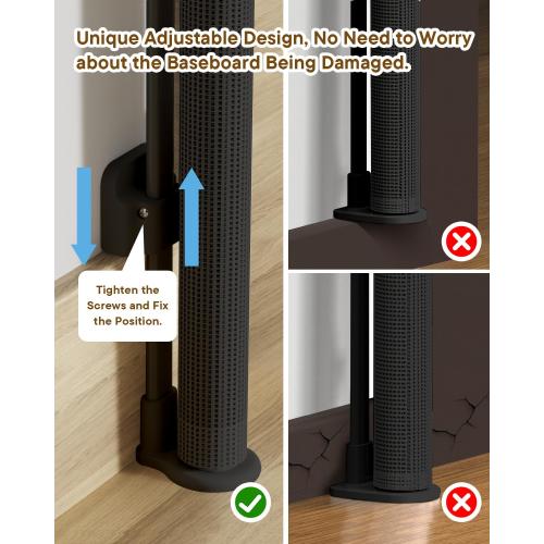 Extra Wide Baby Gate - 71 inch Retractable Mesh Gates for Large Opening, Extra Long Mesh Gate for Babies, Dogs, Baby Gate Anti-Crawling Hook for Stairs Hallways Doorway Indoor Outdoor, Black