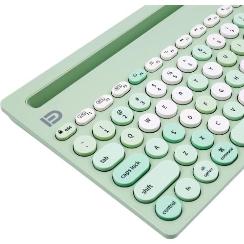 HUO JI Wireless Keyboard Multi-Device, Bluetooth and 2.4G Dual Mode for iPad, Switch to 3 Devices for Cellphone, Tablet, PC, Smart TV, MacBook iOS Android Windows, Green