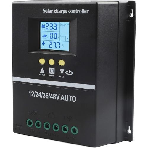MPPT-Solar Charge Controller, 200A MPPT-Solar Charge Controller 12V/24V/36V/48V LCD Display Battery Regulator, Dual USB Charging Ports, 7 Operation Modes