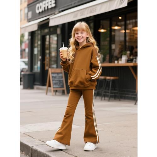 Mikrdoo Teenager Clothes Long Sleeve Hoodies Sweatshirts Teen Clothes Sweatpants Junior 2 Piece Outfits Sweatsuit Set 13y-14y
