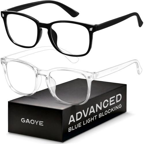 Blue Light Blocking Glasses - Fashion Square Eyeglasses, Anti UV Ray Computer Gaming Glasses Blue Blockers for Women/Men