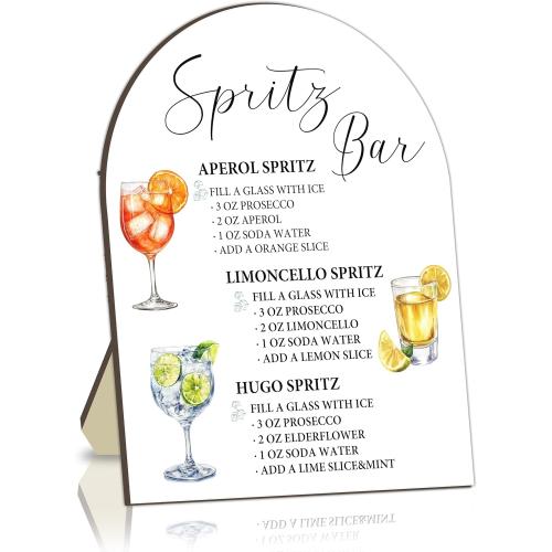 Spritz Bar Sign Sign, Spritz Bar Sign for Wedding Party, Cocktail Signs for Bride Shower, Cocktail Recipe Card Signs Decoration, Cocktails Drink Recipe for Baby Shower Wedding Parties Decor 8x10 In