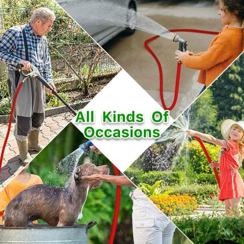 Garden Hose, 75FT Water Hose, Outdoor Hose with 3/4 Fittings, Water Pipe, Convenient Storage Useful House Gifts for Lawn Car Watering Plants Red