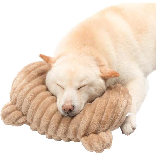 Jiupety Dog Calming Pillow, Soft and Neck-Friendly, Washable Pet Neck Pillows for Small Medium Large Dogs and Cats, 14 x 9, Coffee