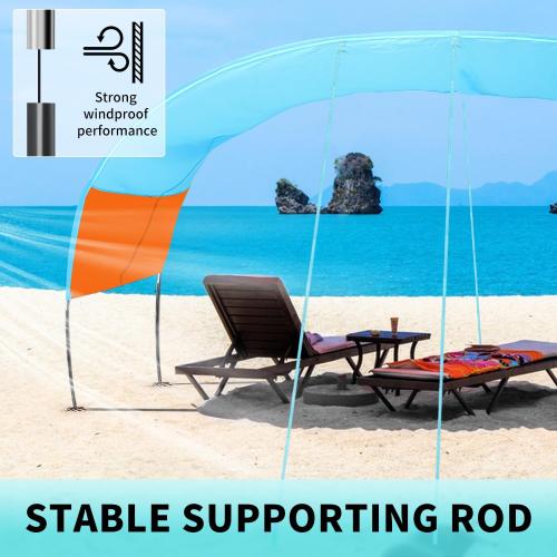 Beach Canopy Sun Shade, Beach Tent Sun Shelter Wind Sail Camping Sun Shelter Portable Seaside Tent Shelter Canopy Outdoor Beach Sun Shade for Family Vacation and Camping (Patent Pending)