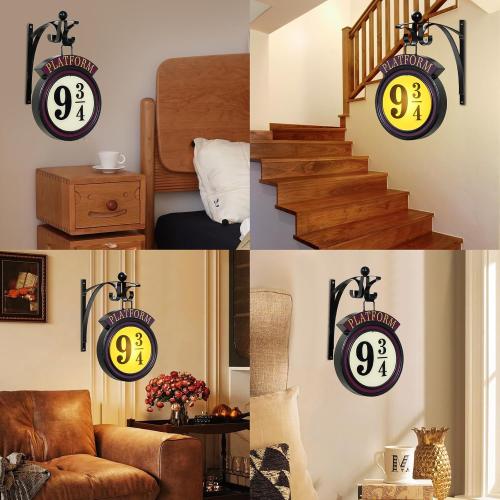 Platform 9 3/4 Sign Light,Movies Metal Wall Hanging Platform Sign Decorative Novelty Light, Room Party Decoration Vintage Hanging Night Light