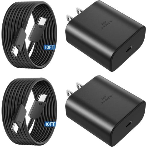 60W USB C Super Fast Charger Type C Charger Fast Charging Android Phone Charger Block with 10FT Type C Charging Cable for Samsung Galaxy S26 Ultra/S26/S26 /S25/S25 Ultra/S25 /S24 Ultra/S23 Ultra/S22