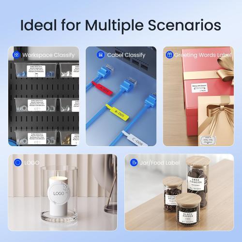 CLABEL Desktop Barcode Label Printer: 221D Bluetooth Label Maker with Direct Thermal Printing, 2 Inch Print Width for Barcodes Address Office Warehouse with 1 Roll Label
