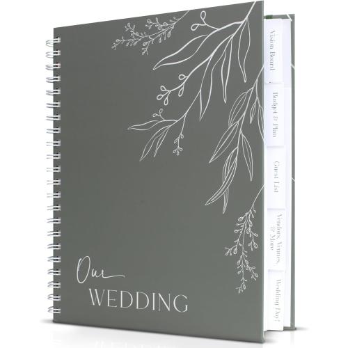 Beautiful Minimalistic Wedding Planner Book and Organizer - Enhance Excitement and Makes Your Countdown Planning Easy - Unique Engagement Gift for Newly Engaged Couples, Future Brides and Grooms