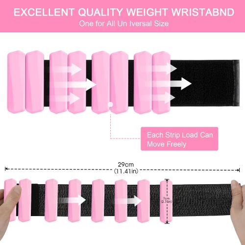 Wrist Weights Set of 2, Wearable Arm & Leg Weights for Women & Men, Adjustable Wrist Ankle Weights for Walking, Yoga, Swimming, Gym, 2lb