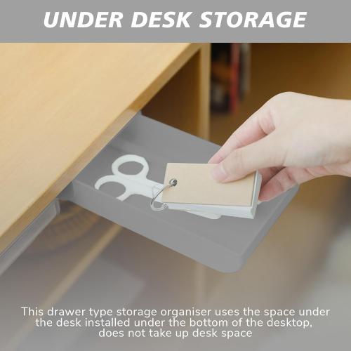 Periea Luna Under Desk Drawer Organizer, Self-Adhesive Storage Tray