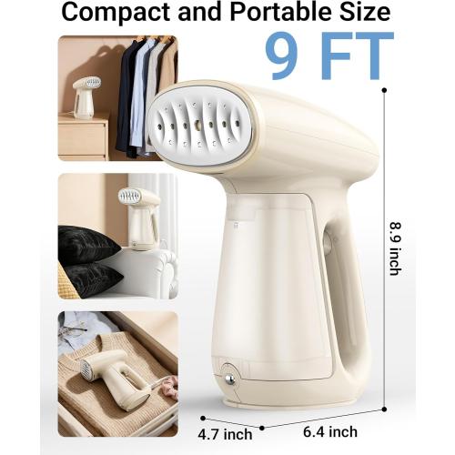 Bear Steamer for Clothes, Handheld Clothes Steamer,1300W Strong Power Garment Steamer with 230ml Tank,Fast Heat-up, Auto-Off, Steam Iron Fabric Wrinkle Remover with Brush for Home and Travel