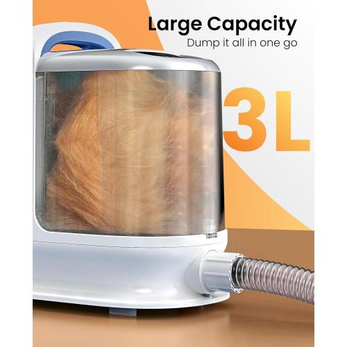 BLACK oneisall Dog Grooming Vacuum, 13000Pa Powerful 3L Dust Cup Pet Grooming Vacuum with Dog Clippers & Shedding Brush 7 Dog Grooming Kit, 3L Dust Cup, Super Quiet, 3 Suction Levels, BM3