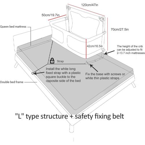 3 in 1 Baby Bassinet, Bassinets Bedside Sleeper with breathable and visible mesh window,soft washable liner cover and sturdy aluminum alloy,for cosleeping baby bed,Portable Bedside Crib ( Color : Ligh