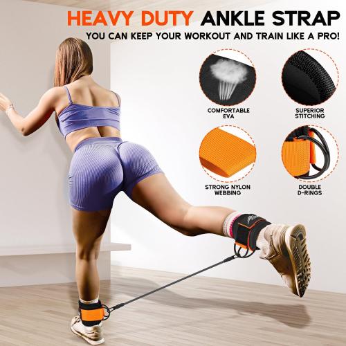 HPYGN Ankle Resistance Bands, Ankle Bands for Working Out with Cuffs, Resistance Bands for Leg Butt Training Workout Equipment for Kickbacks Hip Gluteus Training, Ankle Strap with Exercise Bands