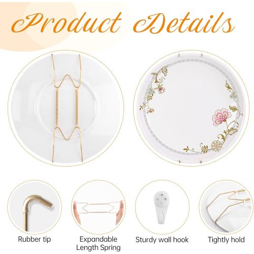 Bilillo 3 Pack Plate Hangers for the Wall, Fits 8-10 inch Decorative Plate