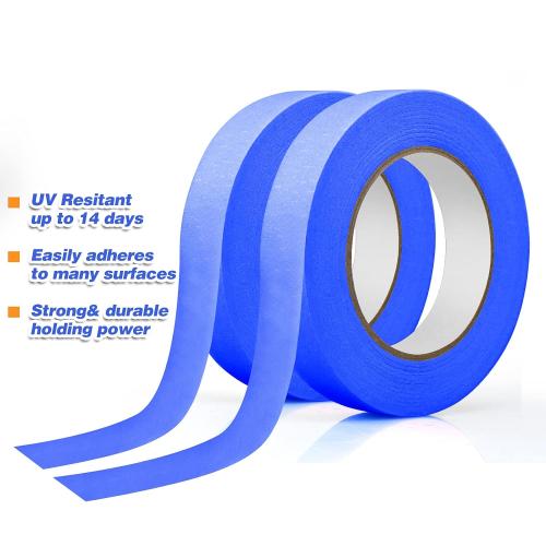 4 Pack Blue Masking Tape-2 * 60 1.41in for Indoor and Outdoor Use, Medium Adhesive Paint Tape for DIY Crafts, Arts, Painting, Easy Removal